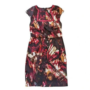 Abstract Stretch Sheath Dress Size 14